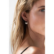 Silver fan earrings